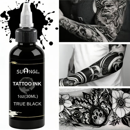 Tattoo Ink Black and White 1.01oz Bottle Options with Single, Two-Bottle and Mixed Color Sets