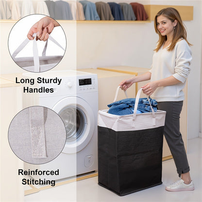 Collapsible Laundry Hamper with Lid – 22.45 Gallon Large Foldable Laundry Basket Bin for Clothes, Bedroom Organizer & Toy Storage – Black
