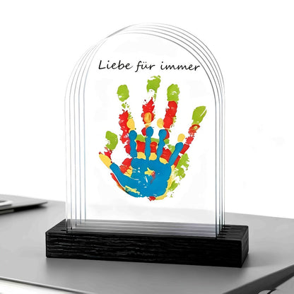 Family Handprint Kit with 4 Slots & 6 Colors, Memory Frame Keepsake Gift for Entryways, Bedrooms and Living Spaces