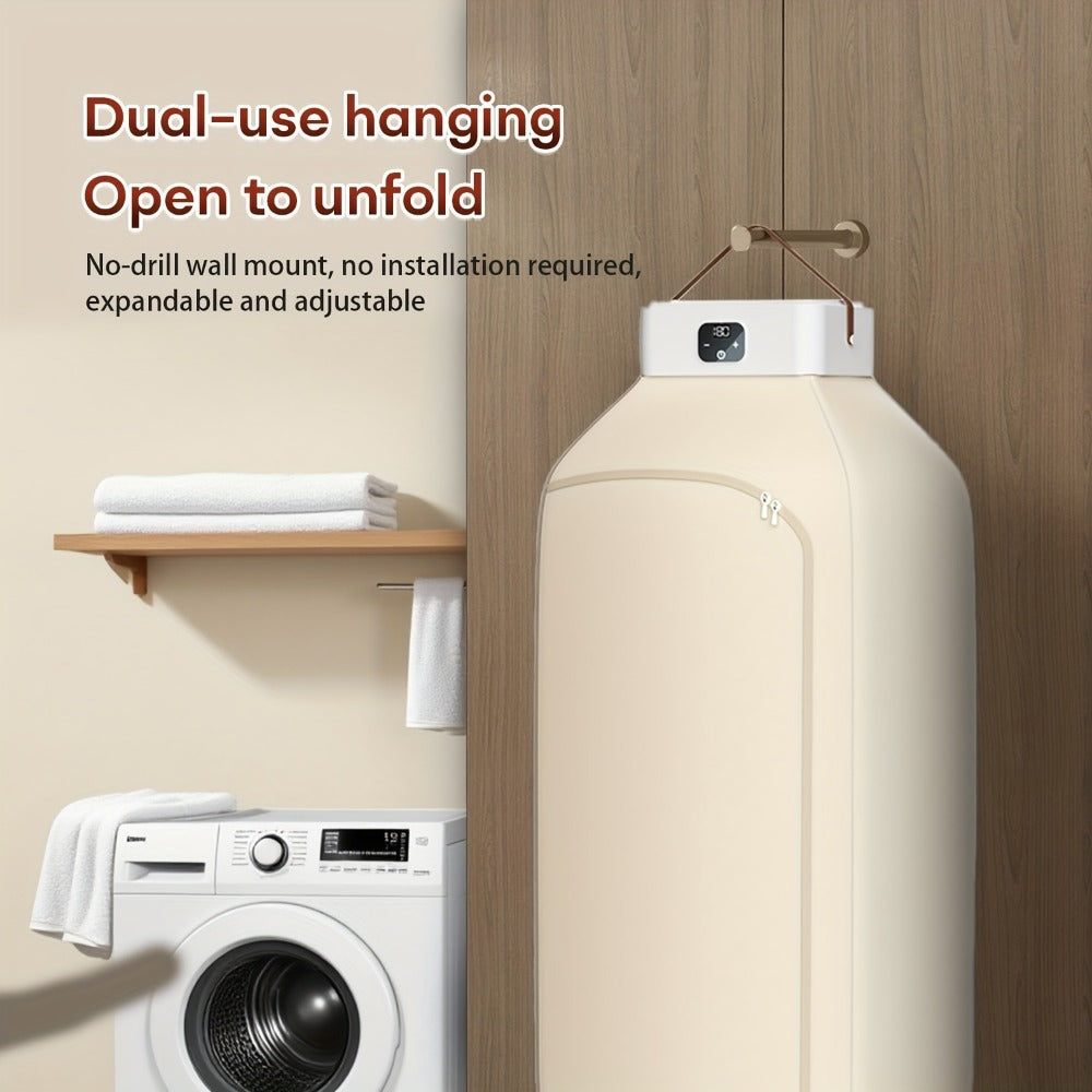 Foldable Clothes Dryer Smart Touch Screen Two-Speed Control Timer Function with Dry Bag Quick Drying Compact Design for Apartments Dorms RVs