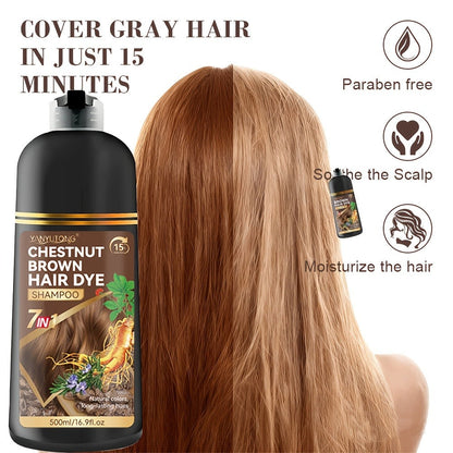 Hair Dye Shampoo Natural Plant Pigments, Covers Gray Hair Fast in 1 Wash, 16.91oz Color Shampoo in Black