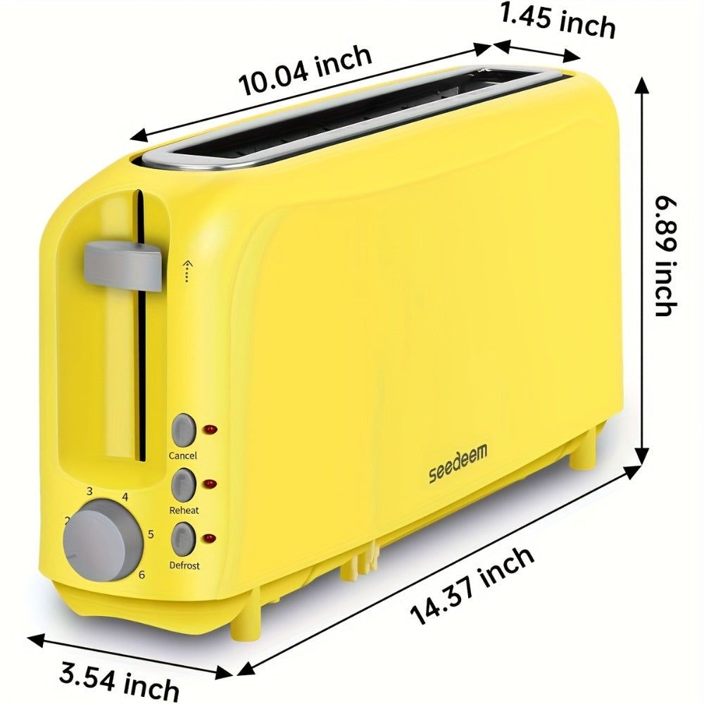 750W Slim Two-Slice Toaster with Six Shade Settings, Reheat, Defrost, Crumb Tray and Six Color Options