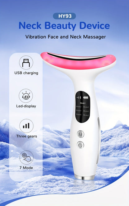 Face & Neck Massager Vibrating Rechargeable USB Device Adjustable Strength Eye Massage Beauty Tool for Women for Home or Salon Spa Use