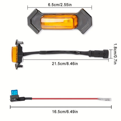 Grille LED Lights 4pcs – Amber Yellow 12V Front Grille Decorative Lights, Black Shell, Universal Fit for Toyota