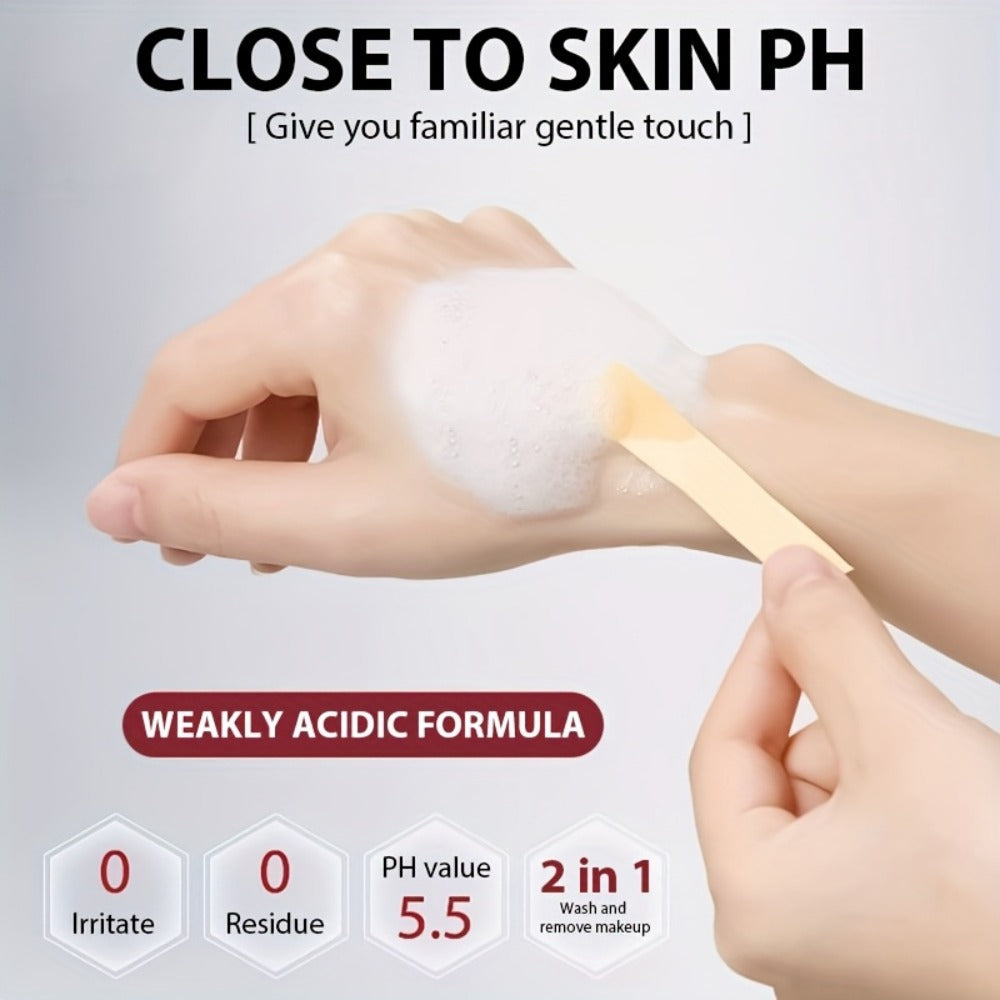 Brightening Face Wash 5-in-1 with Hyaluronic Acid Niacinamide Vitamin C Vitamin E & Collagen – Rich Foam Deep Cleansing Moisturizing Glow