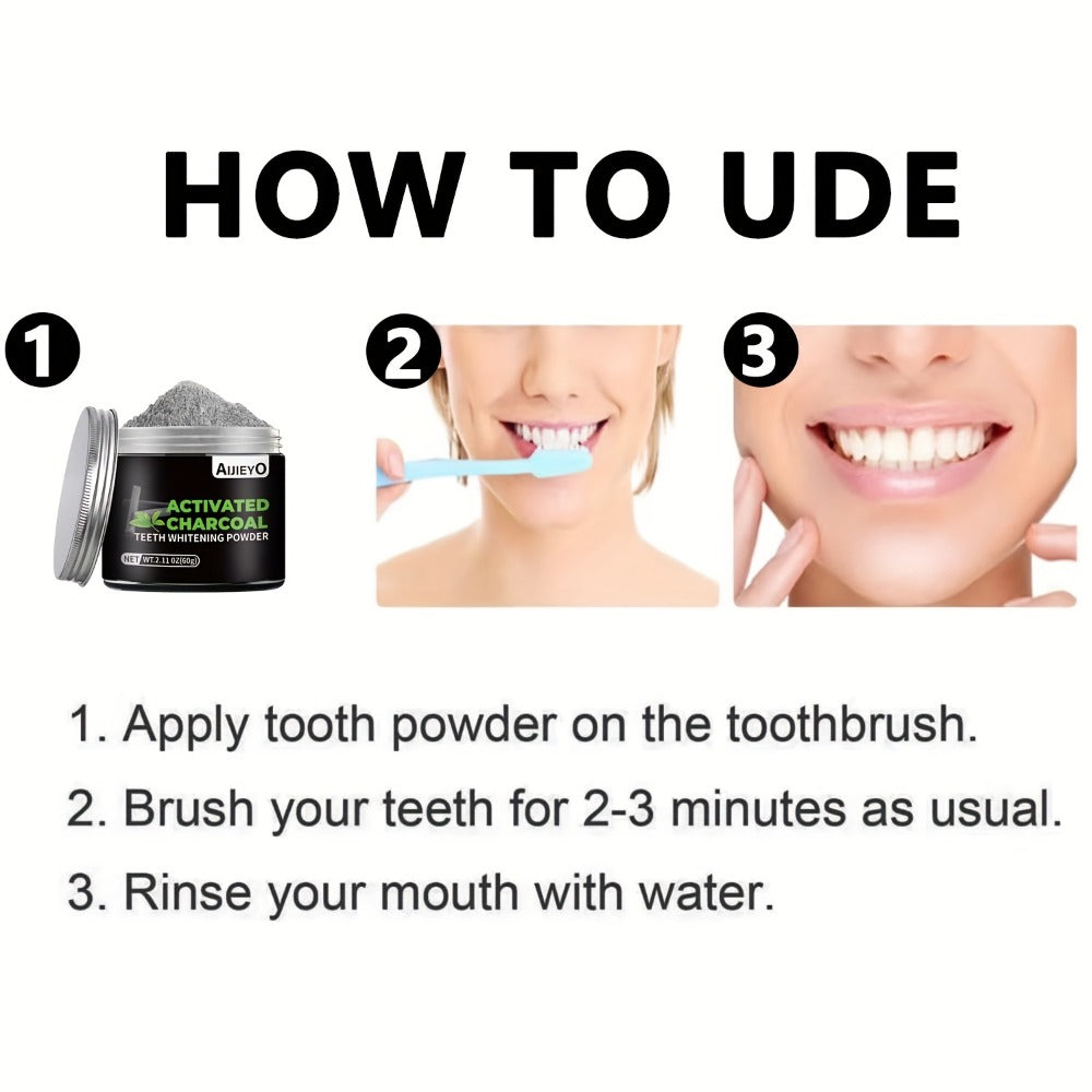 Activated Charcoal Teeth Whitening Powder - Natural Tooth Polish for Deep Cleaning, Plaque Removal & Fresh Breath