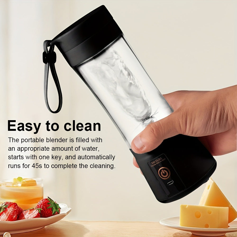 12.85-Ounce Six-Blade Slim Portable Blender Cup with Rechargeable Base and Five Color Options