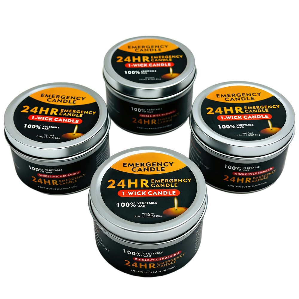 Long Burning Candles 4 Pack Burn Time Unscented Soy Palm Wax Candles in Metal Tins 80g Each for Everyday Face, Beard and Body Grooming
