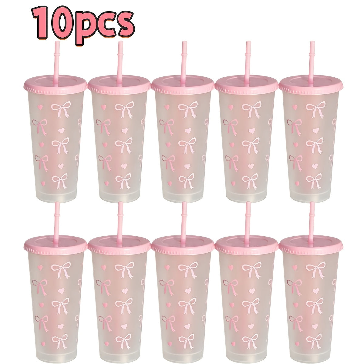 Reusable Party Cups 24 oz with Lids Straws and Dust Covers – BPA Free PP Plastic Tumblers Bulk Set 10 or 20 Pack for Parties Camping Office