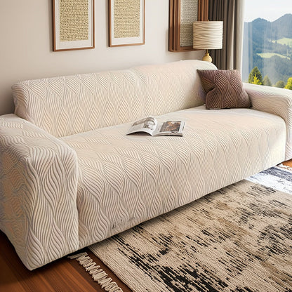 Sofa Cover Polar Fleece Modern Jacquard Elastic Slipcover with Elastic Fit for 1 to 4-Seater Sofas