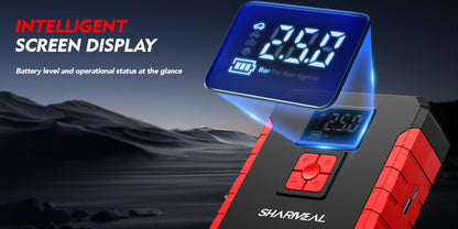 Portable Jump Starter with Air Compressor – 15000A-19000A Peak 350PSI 12V 17-in-1 Car Battery Jump Starter, Digital Display