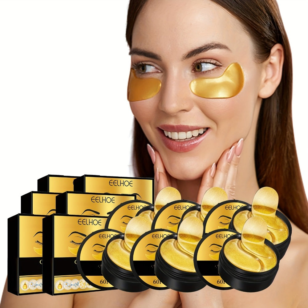 Under Eye Patches 120pcs (2 Boxes) with Hyaluronic Acid, Collagen & Glycerin – Gold Eye Mask for Dark Circles, Puffiness & Fine Lines