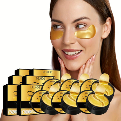 Under Eye Patches 120pcs (2 Boxes) with Hyaluronic Acid, Collagen & Glycerin – Gold Eye Mask for Dark Circles, Puffiness & Fine Lines