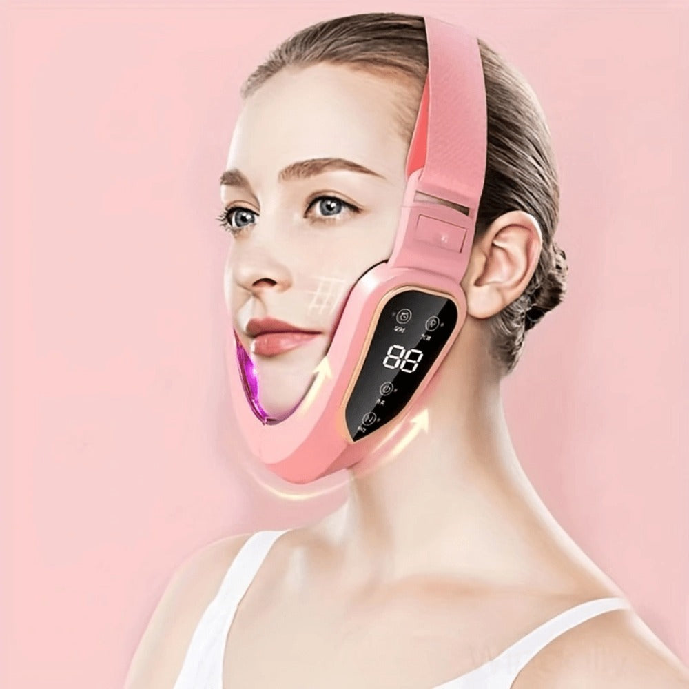 V-Face Slimming Massager 6-Speed USB Rechargeable Electric Jawline Chin Sculpting Device for Makeup, Travel and Everyday Vanity Use