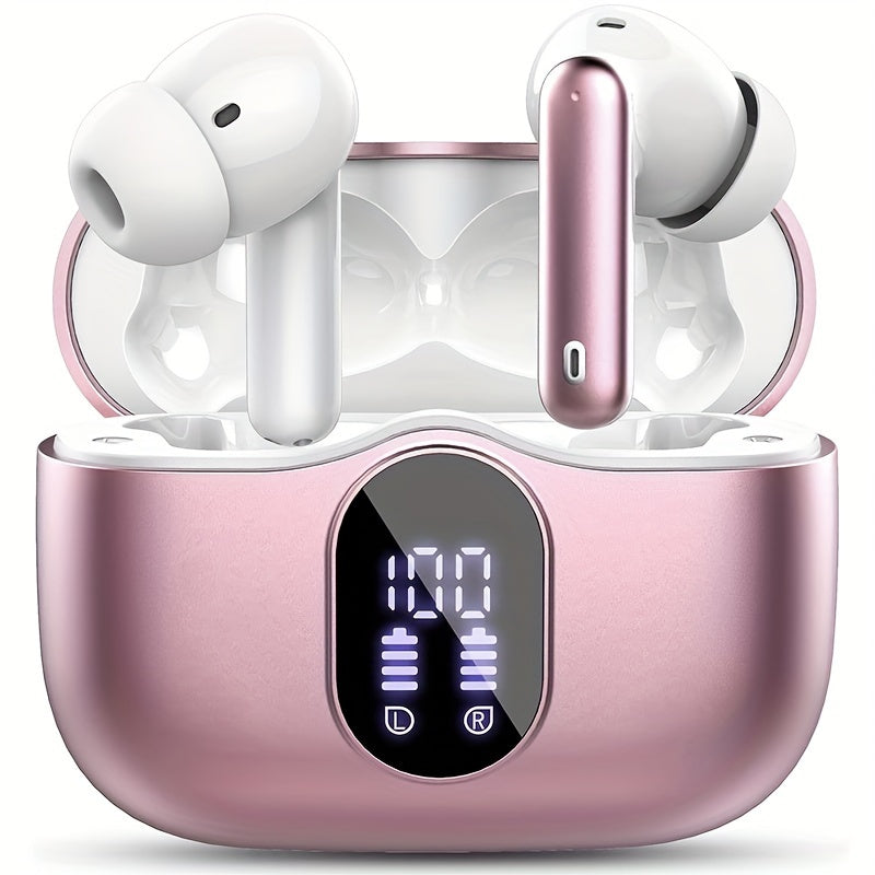 Bluetooth 5.3 Wireless Earbuds with LED Battery Display Case, Type-C Charging and 13 Color Options