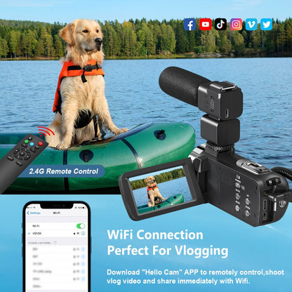 5K Vlogging Camera Camcorder 64MP WiFi for YouTube with IR Night Vision 18X Zoom 3 Inch Touch for an Everyday Personal Care Routine