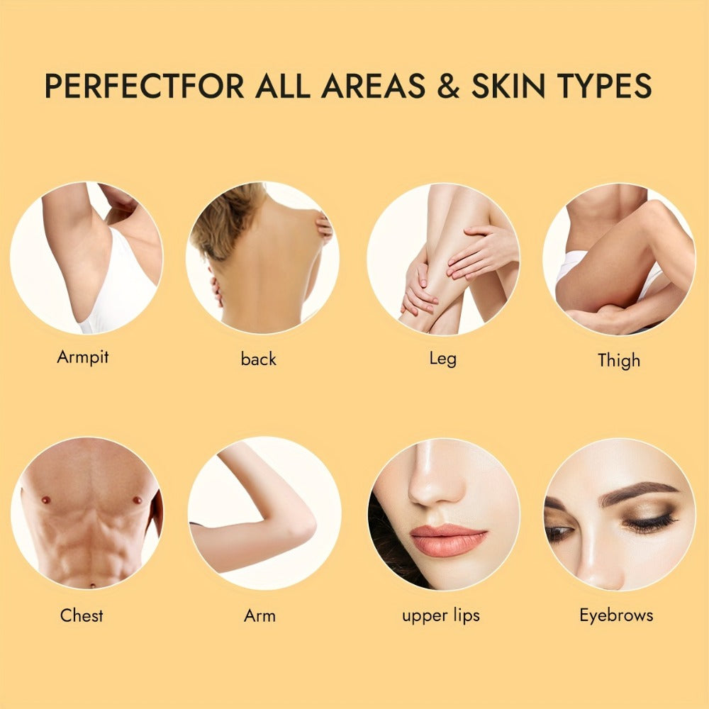 Sugar Wax Hair Removal Kit 300g – Gentle Soft Wax with Strips & Sticks for Body Hair Removal, Lemon or Activated Carbon Formula
