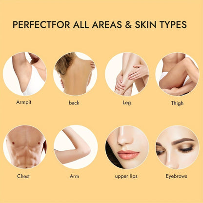 Sugar Wax Hair Removal Kit 300g – Gentle Soft Wax with Strips & Sticks for Body Hair Removal, Lemon or Activated Carbon Formula