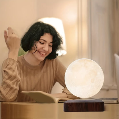 Levitating Moon Lamp Magnetic Floating Spinning Luna Night Light 3 Color Modes LED Moon Light for Entryways, Bedrooms and Living Spaces