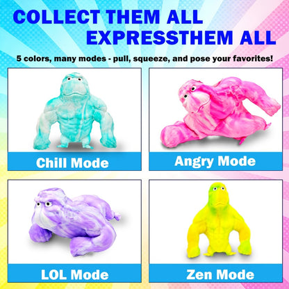 Stretchy Gorilla Fidget Toy Squishy Squeeze Monkey, PVA Sponge Sensory Stress Toy for Kids & Adults