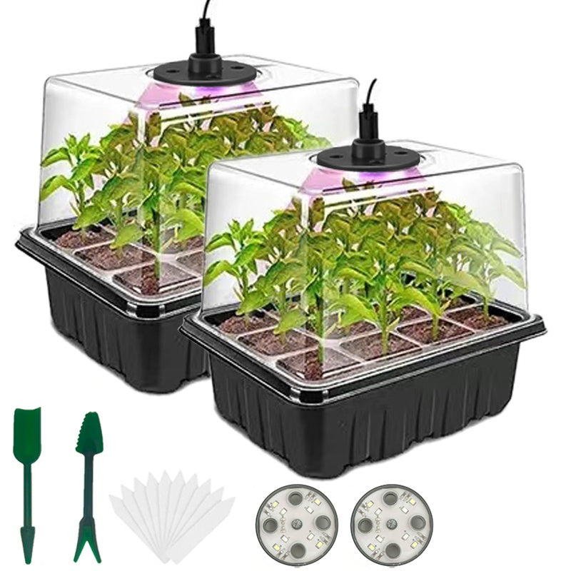 Seed Starter Kit with Grow Light LED, Indoor Mini Greenhouse Germination for Garden, Patio and Yard Use