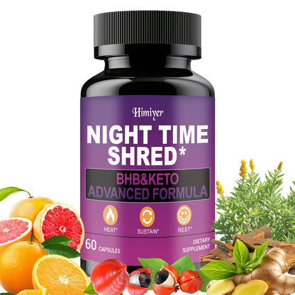 Night Time Fat Burner for Women, Shred Mask Capsules with Caffeine, Goji Berries & Dandelion Root