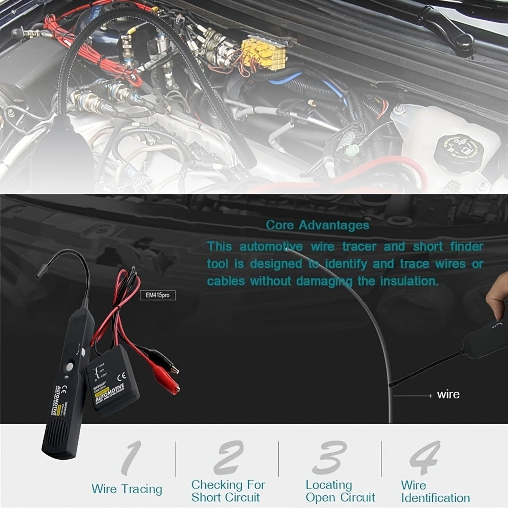 Automotive Wire Tracker EM415PRO 6-42V DC – Non-Contact Induction Probe Circuit Tester for Fast Locating Broken Wires & Short Circuits