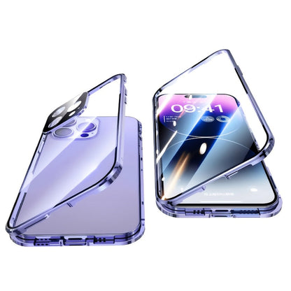 Double-Sided Glass iPhone Case with Stand 2-Piece Set Magnetic 360 Metal Frame Safety Lock Lens for an Everyday Personal Care Routine