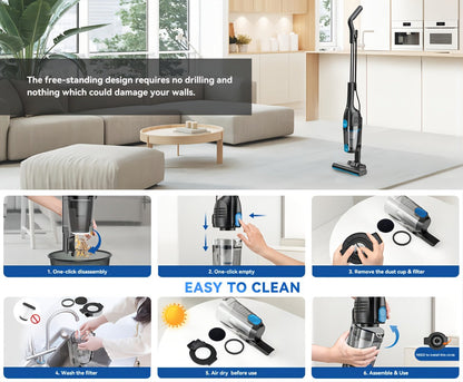Cordless Stick Vacuum 30KPa 600W Motor 68oz Bagless Upright Vacuum Cleaner for House Car Hard Floor Carpet Pet Hair Multi-Color