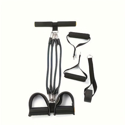Resistance Band Foot Pedal Puller – TPE Stackable Exercise Bands for Sit-Ups, Leg & Ab Workouts, Adjustable Strap