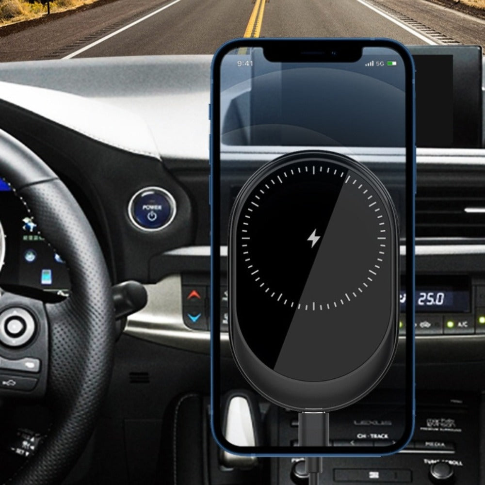 Magnetic Wireless Car Charger Phone Mount 15W Fast Charging – 360° Rotation Air Vent Car Phone Holder Compatible with iPhone 16 / 15 / 14