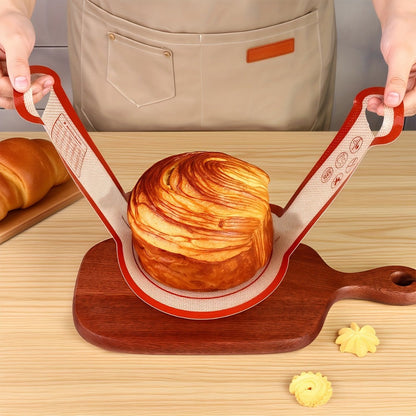 Silicone Bread Sling for Dutch Oven, 4pcs Reusable Baking Mat with Long Handles for Sourdough Bread, Nonstick Dough Transfer Liner