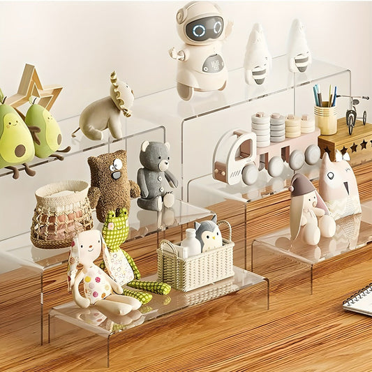 Clear Acrylic Risers Display Stands Set Funko Pop Cupcake Jewelry for Entryways, Bedrooms and Living Spaces