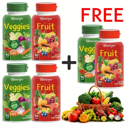 Superfood Capsules Fruits & Vegetables, 90 Fruit + 90 Veggie Capsules per Set for Bath Time, Home Spa and Personal Care