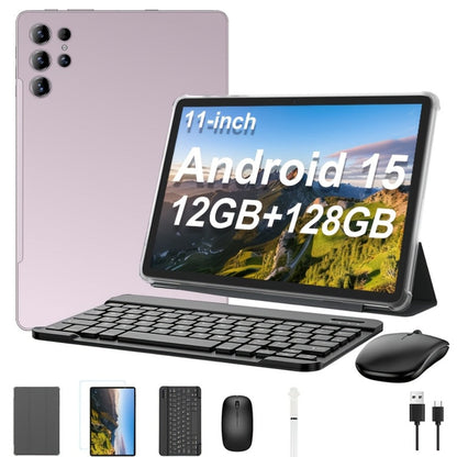 11-Inch Android 15 Tablet Bundle with 12GB Memory, 128GB Storage, Keyboard Case, Stylus and Mouse