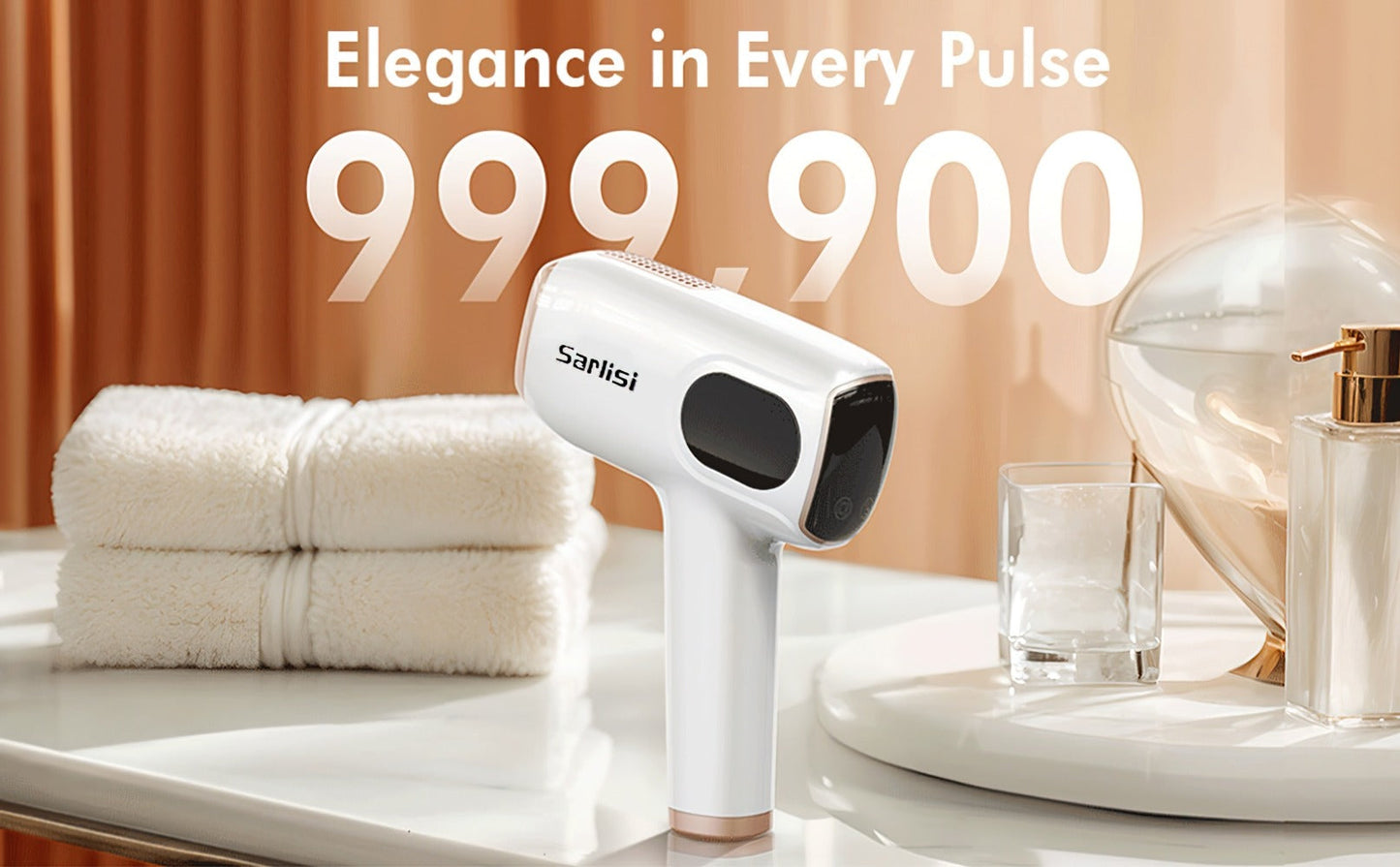 Sarisili AI01 IPL Hair Removal Device with Nine Intensity Levels, Manual and Auto Flash Modes and Display