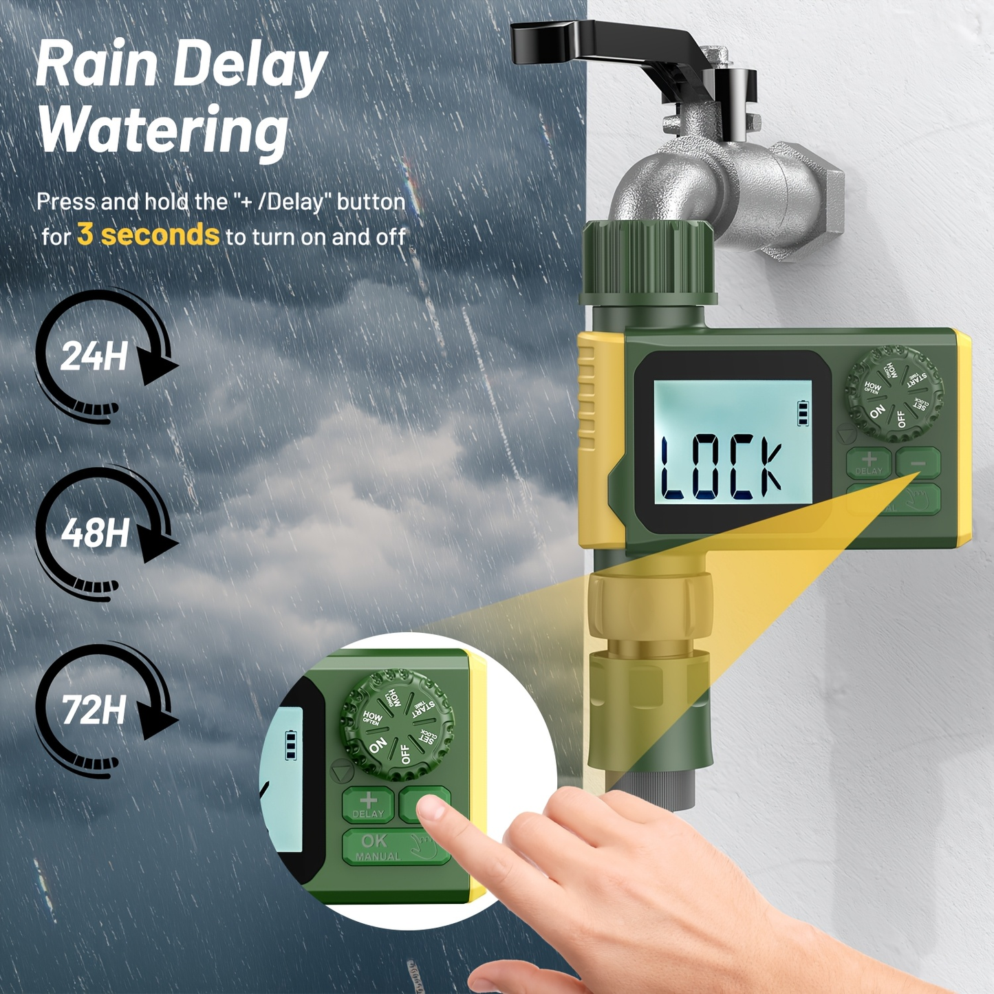Garden Irrigation Timer Automatic Watering Controller for Lawn Farm Drip System, for Garden, Lawn and Yard Watering