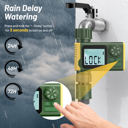 Garden Irrigation Timer Automatic Watering Controller for Lawn Farm Drip System, for Garden, Lawn and Yard Watering