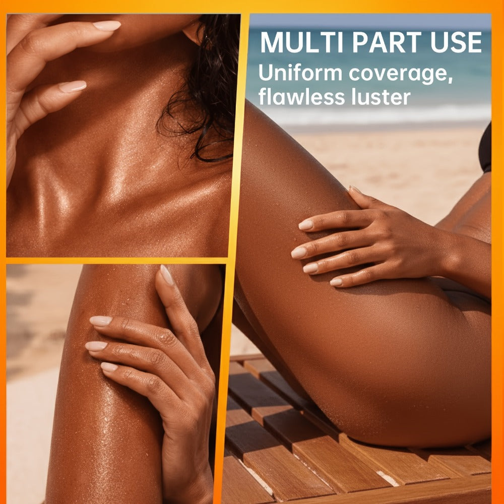 Dark Self Tanning Lotion Sunless Tanner 3.38oz - Instant Radiance, & Smoothing, Tattoo Friendly, Lasting Bronze & Golden Brown Glow