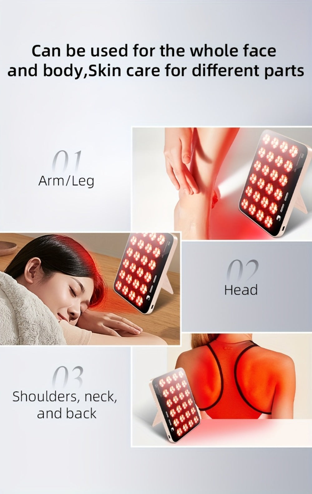 LED Light Therapy Device for Face & Body with Stand - Home Spa for Entryways, Bedrooms and Living Spaces