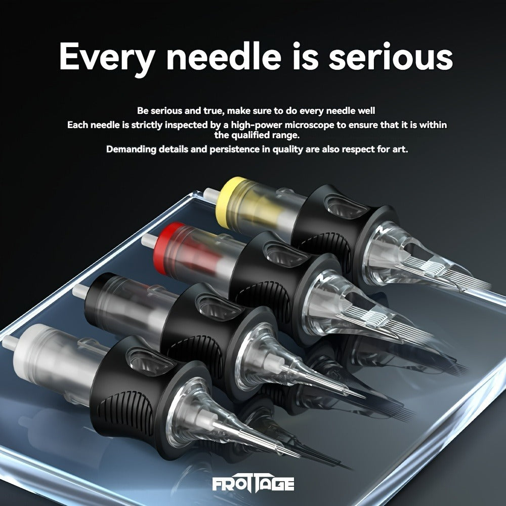 Tattoo Cartridge Needles with Frotage Label, 26 Retained RL RLT RS CM and M1 Cartridge Size Options
