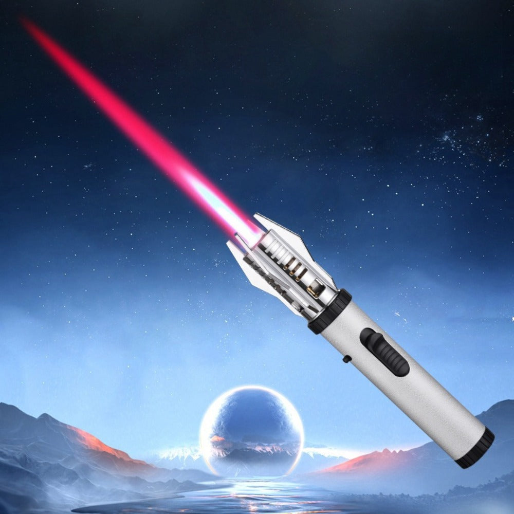 Windproof Turbo Torch Lighter 360 Degree Ignition Metal Jet Flame Lighter with Safety Lock for Grilling, Camping and Outdoor Meals