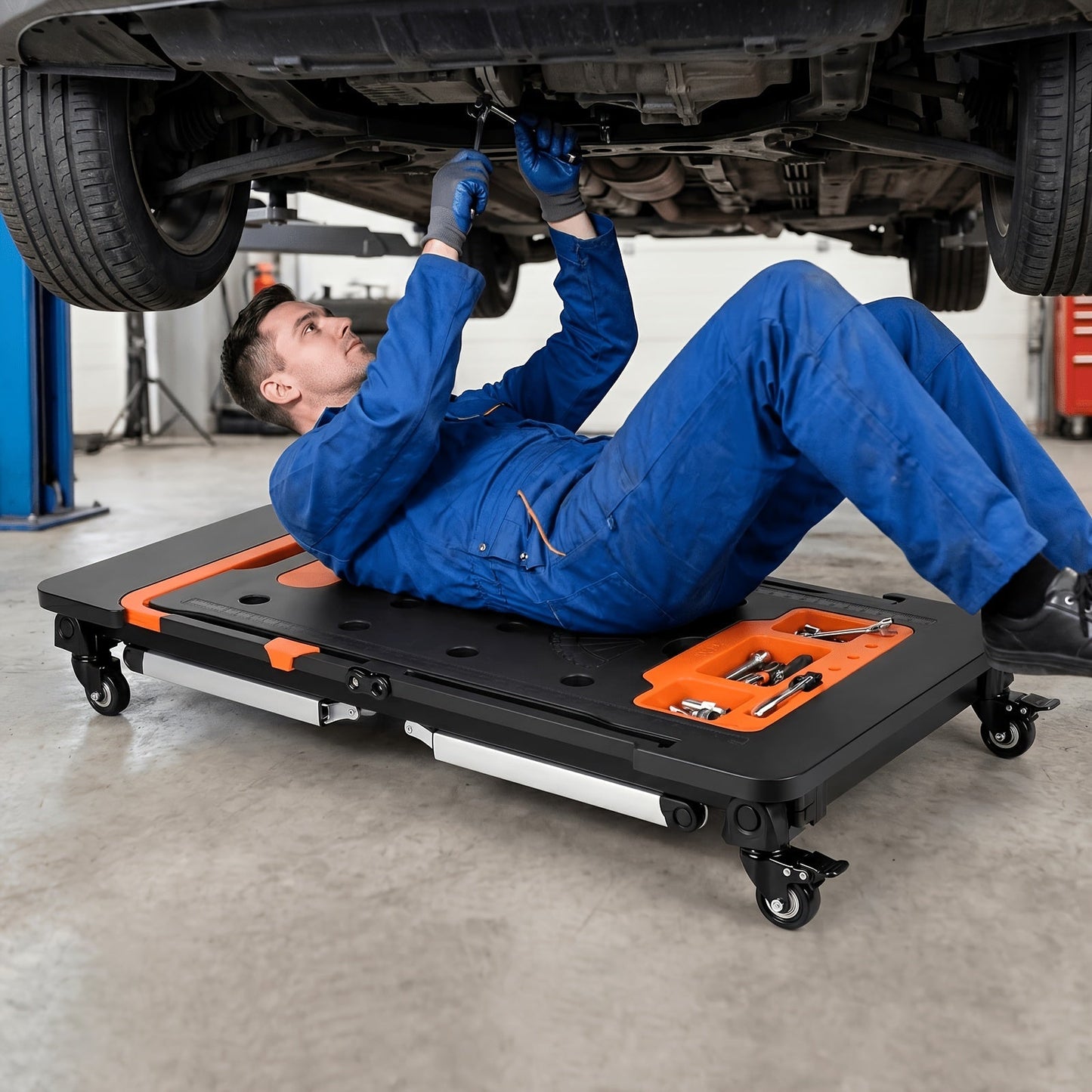 7in 1 Multifunctional Work Benches, Folding Work Table for Garage, As Portable Workbench, Sawhorse
