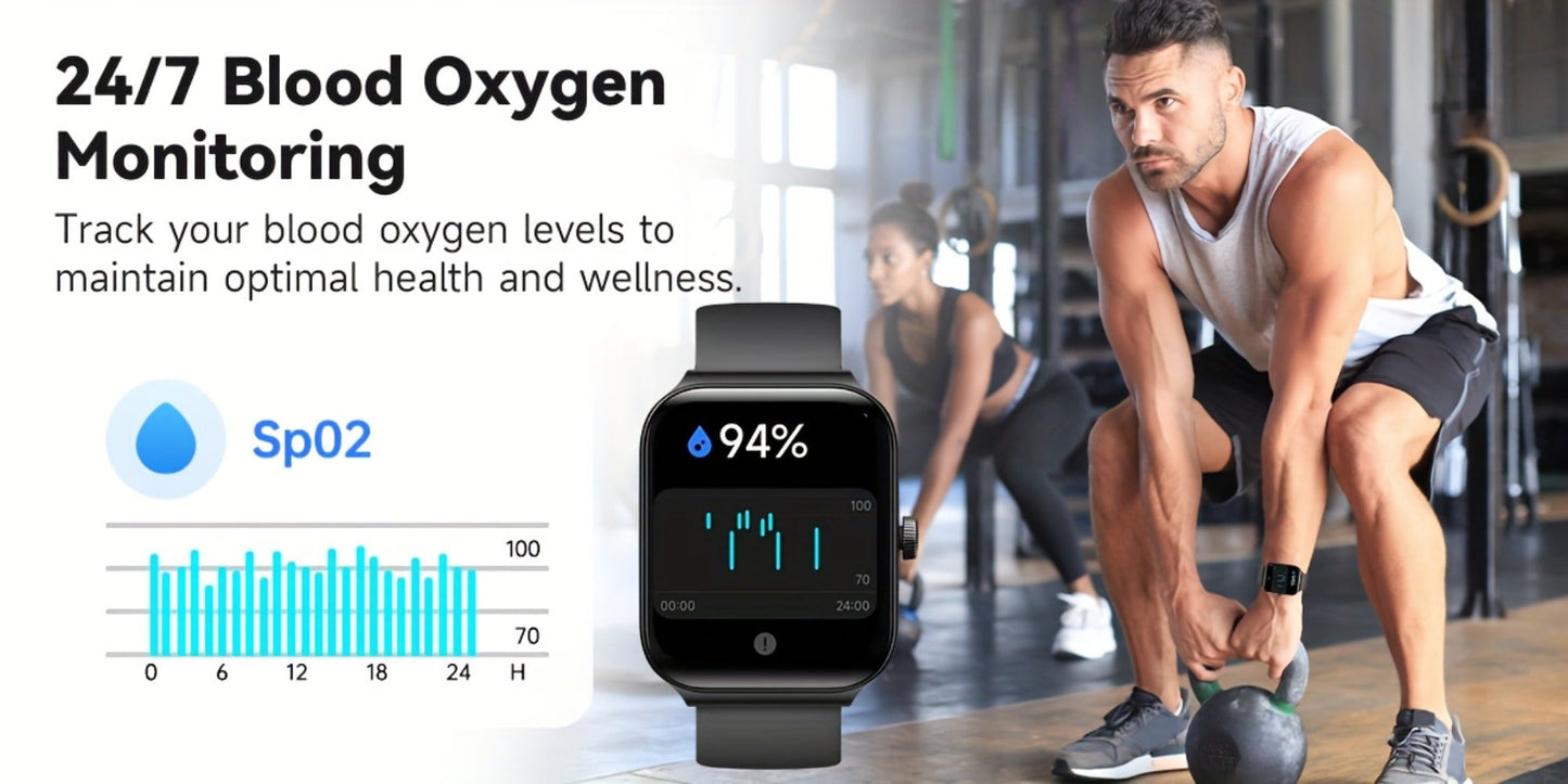 Smartwatch with Alexa Built-in FAWEIO 1.95" Large Display, Wireless Calling, 100+ Sport Modes, Pedometer Heart Rate Sleep Blood