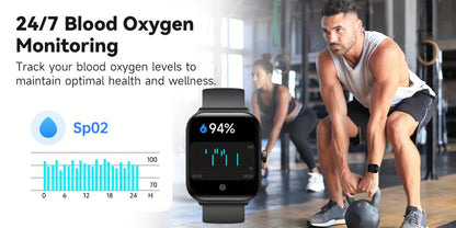 Smartwatch with Alexa Built-in FAWEIO 1.95" Large Display, Wireless Calling, 100+ Sport Modes, Pedometer Heart Rate Sleep Blood