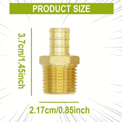 Brass PEX Crimp Adapters 20pcs – 10pcs 1/2" PEX x 1/2" Male NPT & 10pcs 1/2" PEX x 1/2" Female NPT Threaded Adapter