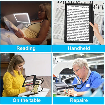 Hands Free Magnifying Glass with Light, 5X Large Page Magnifier with 43 Ultra-Bright LEDs, Flexible Gooseneck Neck Wear Magnifier