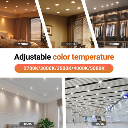 LED Recessed Ceiling Light 6 Inch 24/72 Pack 5CCT 2700K-5000K Dimmable Ultra-Thin Wafer for Home Cooking, Dining and Outdoor Meals