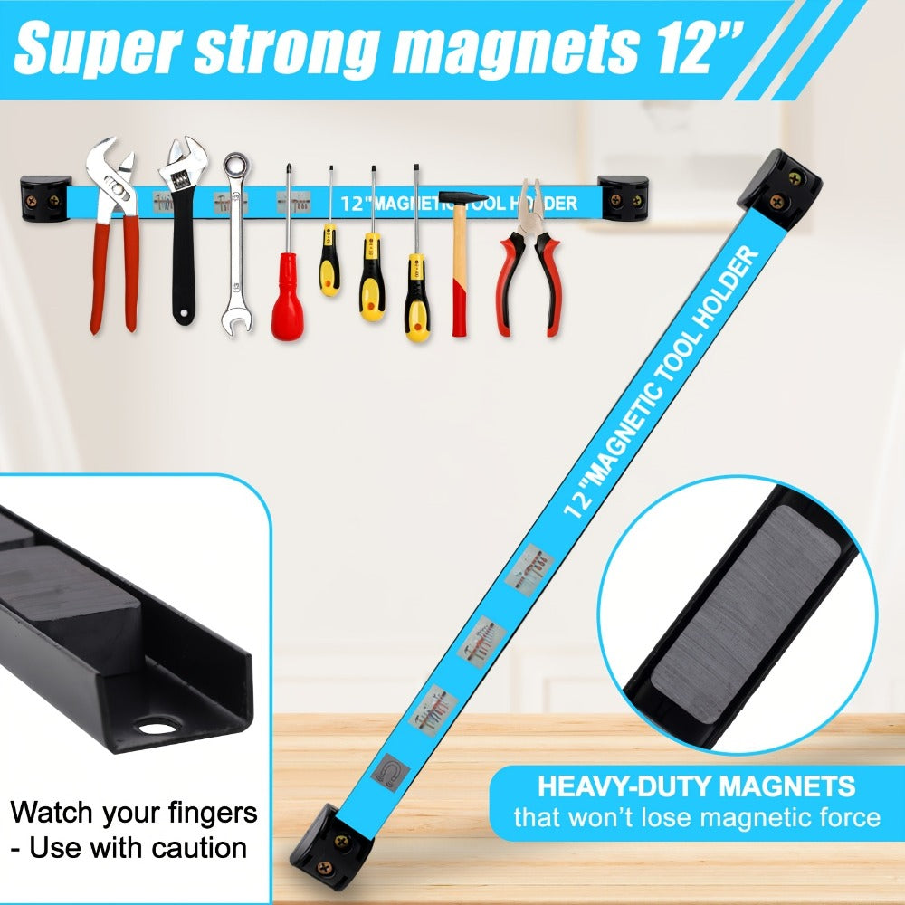 Magnetic Tool Bar Wall Mount Tool Holder 12/18 Inch, Iron Magnetic Knife Strip & Tool Rack for Kitchen