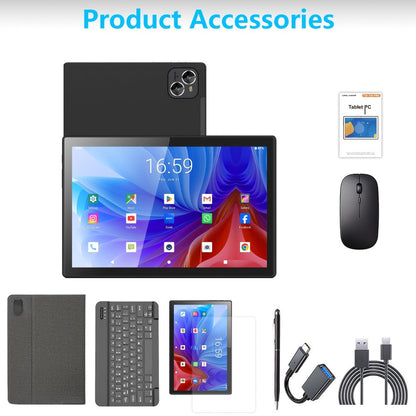 2-in-1 Tablet with Keyboard Mouse Stylus - Crelander 10 Inch Android Tablet 6GB RAM 128GB Storage for an Everyday Personal Care Routine
